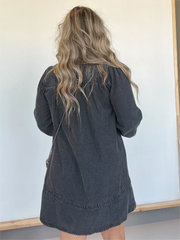 New Washed Denim Shirt Dress (Buy 2 Free Shipping)