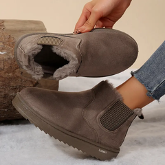 π₯ Order Today & Receive 49% OFF - Comfortable Round Toe Fluffy Lined Slip-On Ankle Winter Short Boots