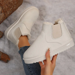 π₯ Order Today & Receive 49% OFF - Comfortable Round Toe Fluffy Lined Slip-On Ankle Winter Short Boots