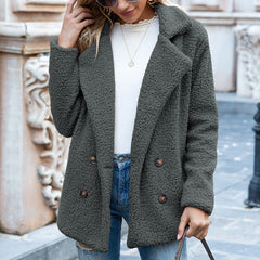CLEARANCE SALE🔥Loose Lapel Winter Button Jacket Cardigant Fluffy Coat - 51% OFF