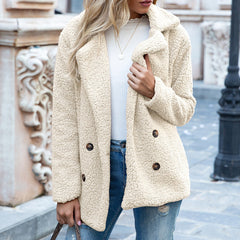 CLEARANCE SALE🔥Loose Lapel Winter Button Jacket Cardigant Fluffy Coat - 51% OFF