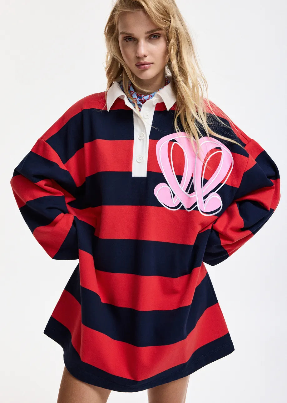 Monogram striped polo mini dress