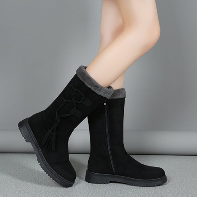 Women's Warm Mid-Calf Boots with Side Zipper 🔥Direct 50% Off, King of Cost Performance!This Deal is Epic!