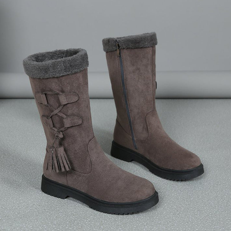 Women's Warm Mid-Calf Boots with Side Zipper 🔥Direct 50% Off, King of Cost Performance!This Deal is Epic!